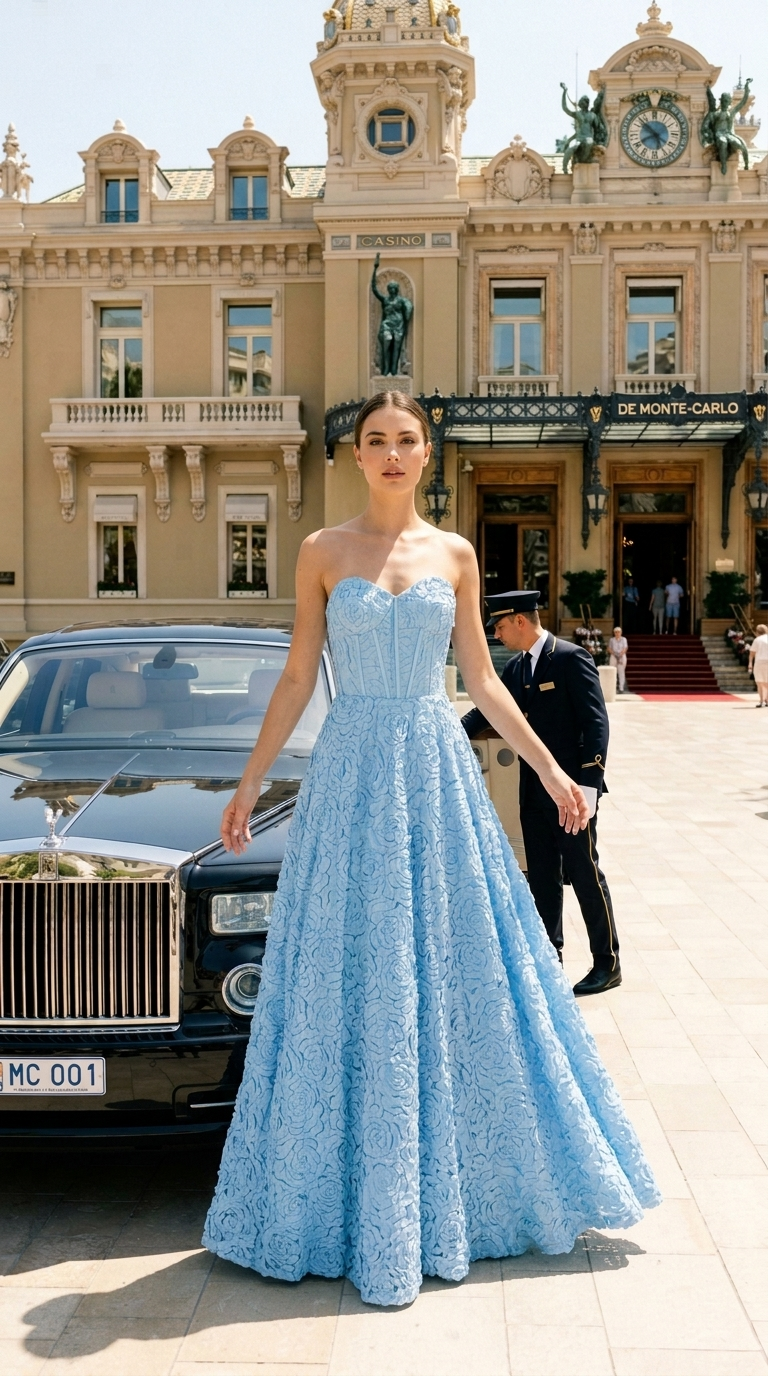 Ethereal Blue Wedding Guest Gown Light Blue / 8