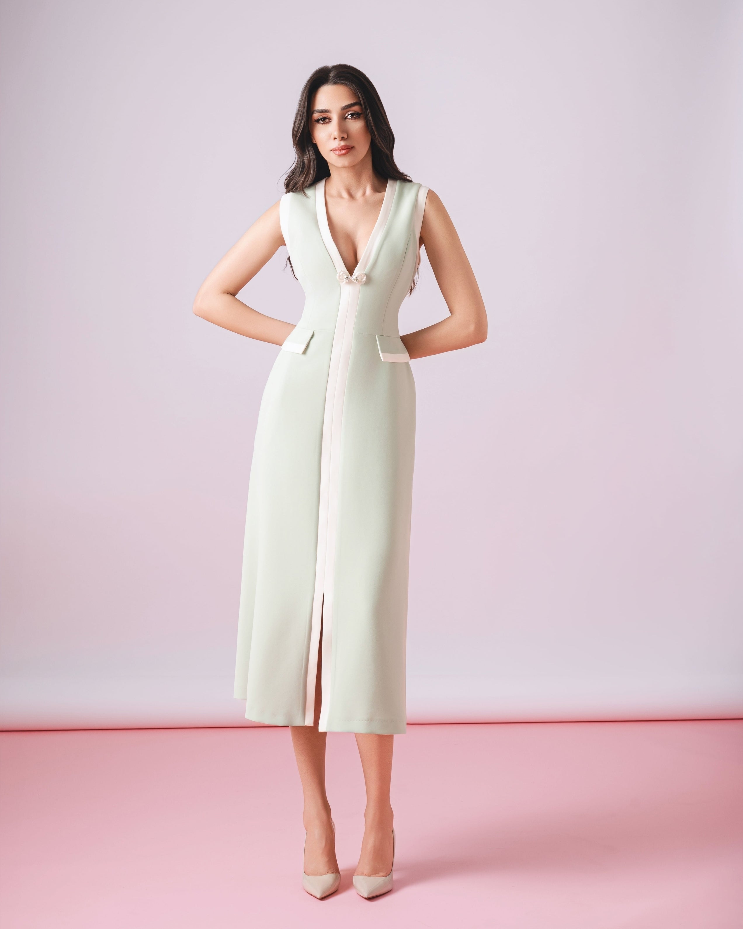 Crepe Midi Dress