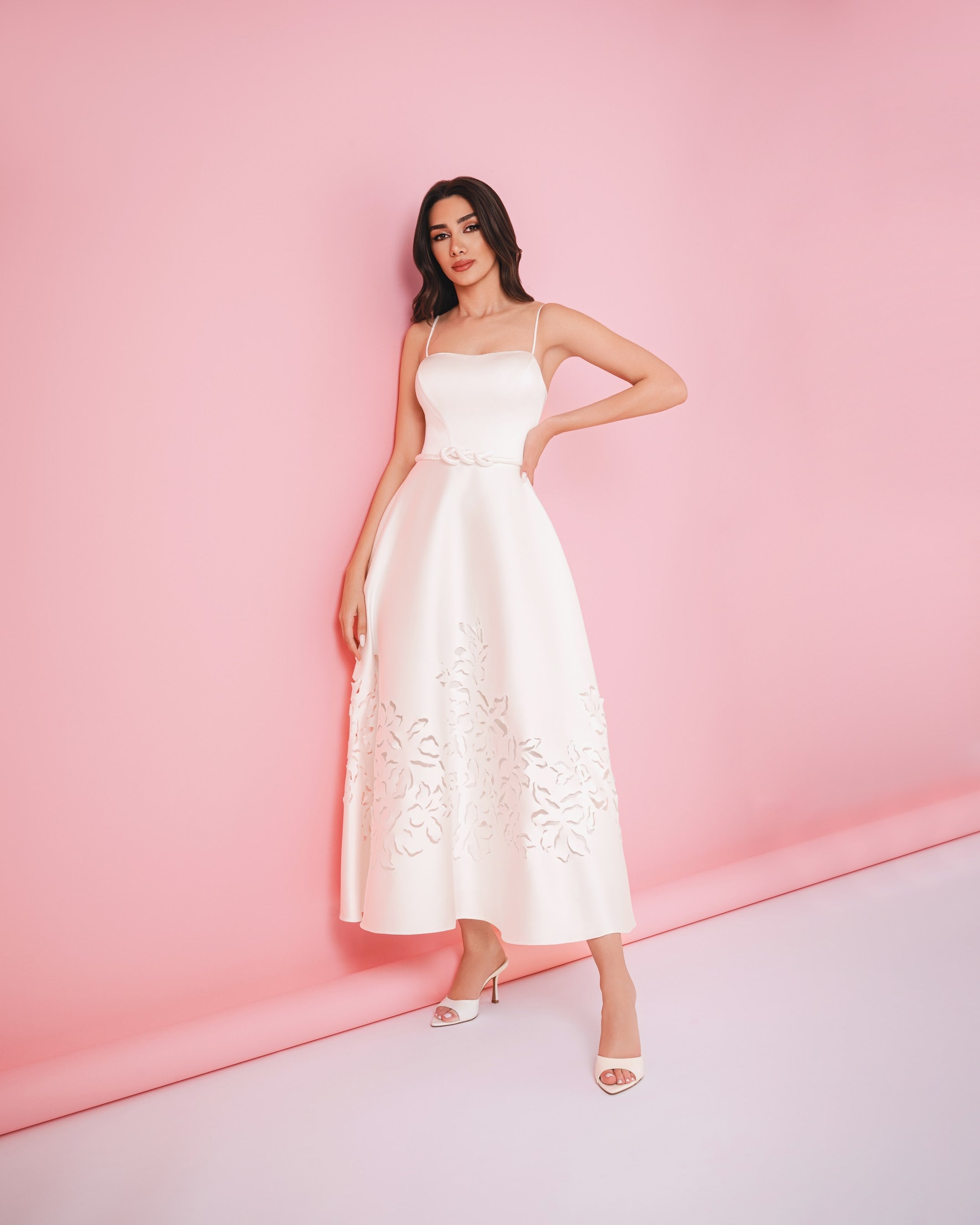 minimal formal dress Amelia Off-Shoulder Minimal Midi Dress – Solora