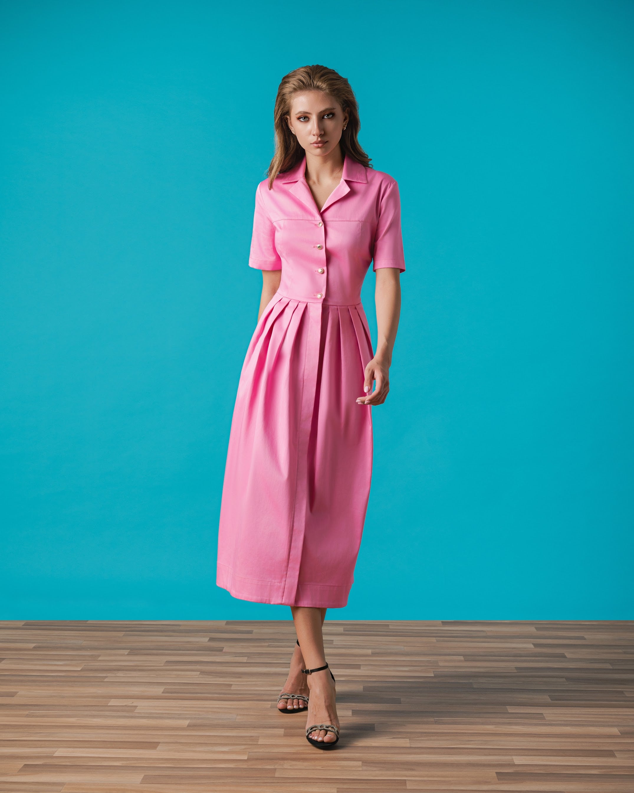 Pink Crepe Maxi Dress