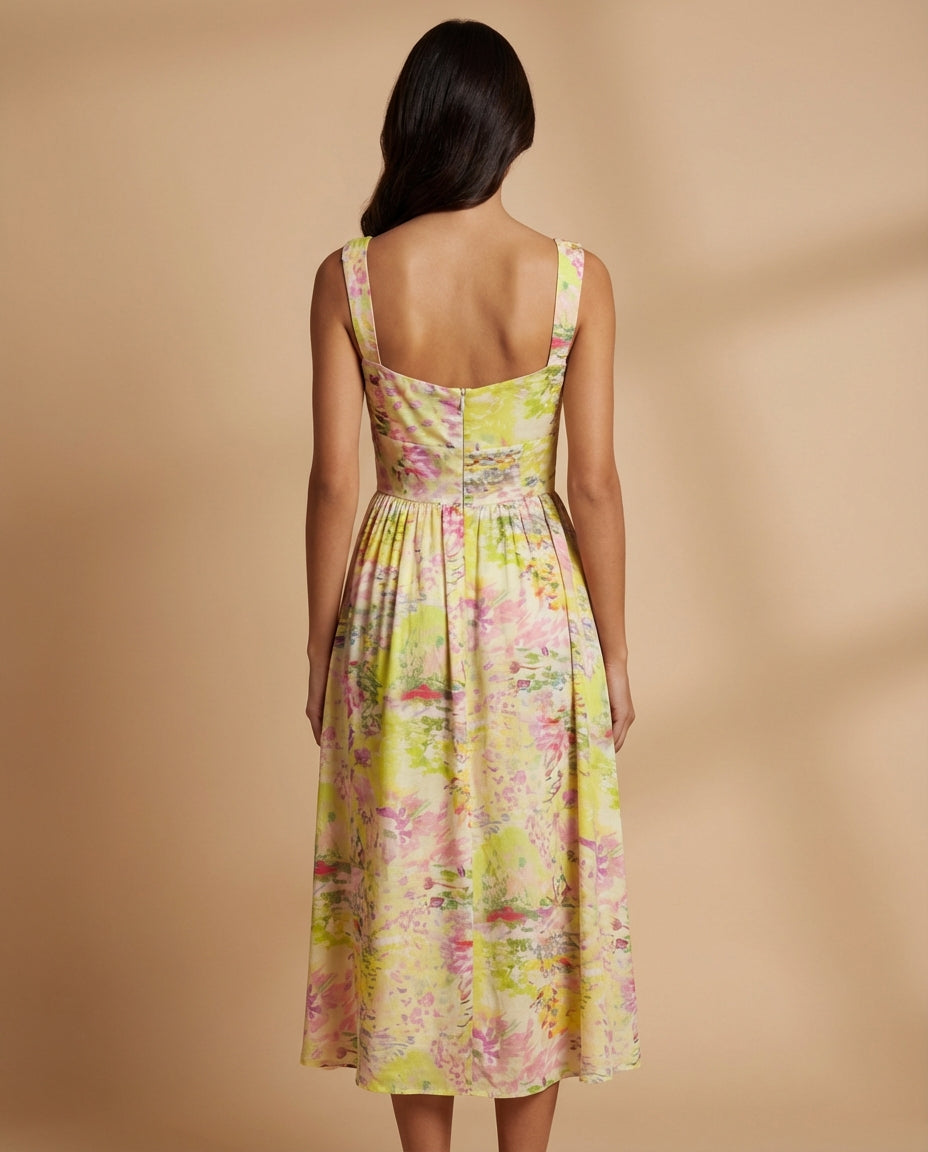 Floral Sweetheart Midi Dress
