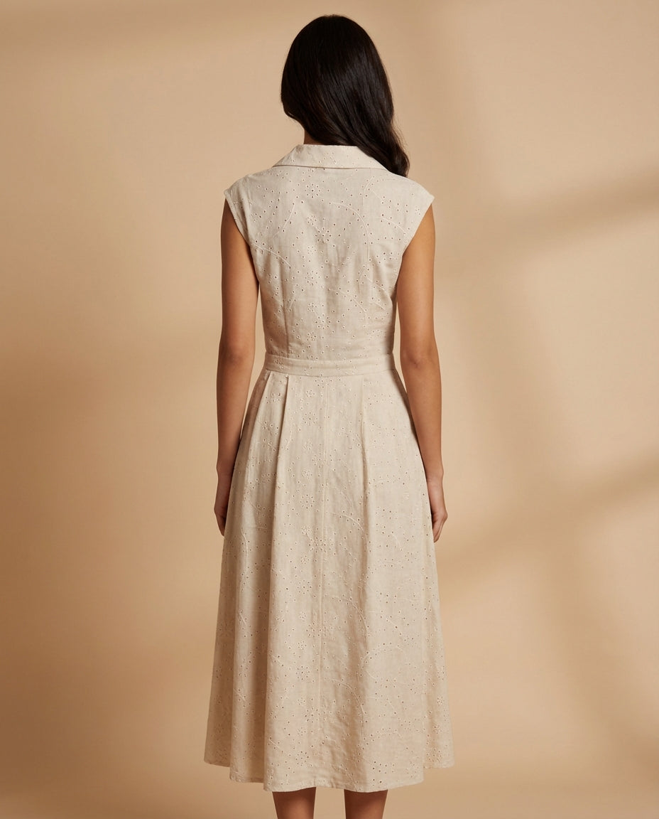 Spring Eyelet Shirt Dress