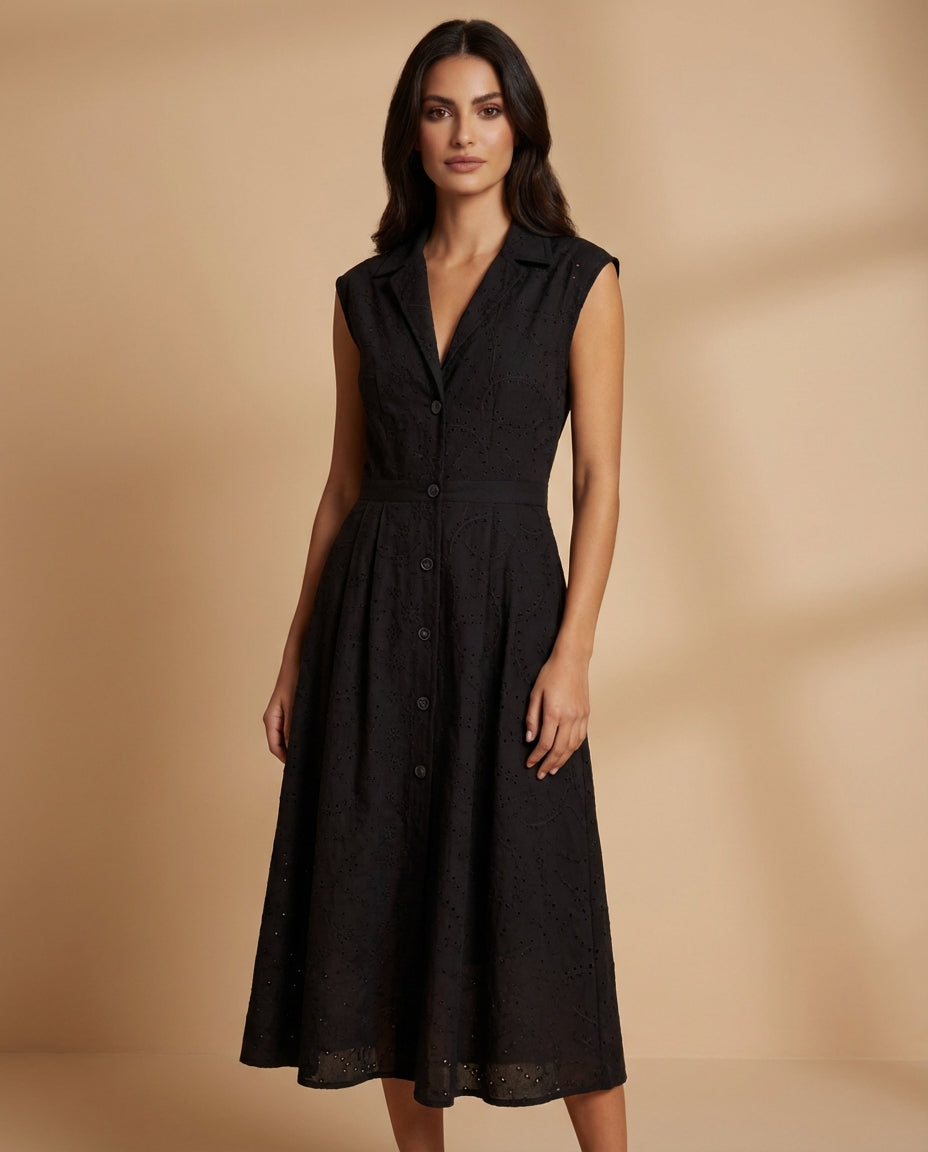 Spring Eyelet Shirt Dress