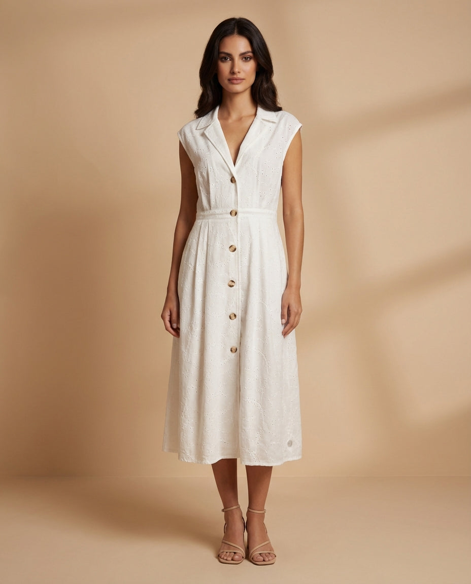 Spring Eyelet Shirt Dress