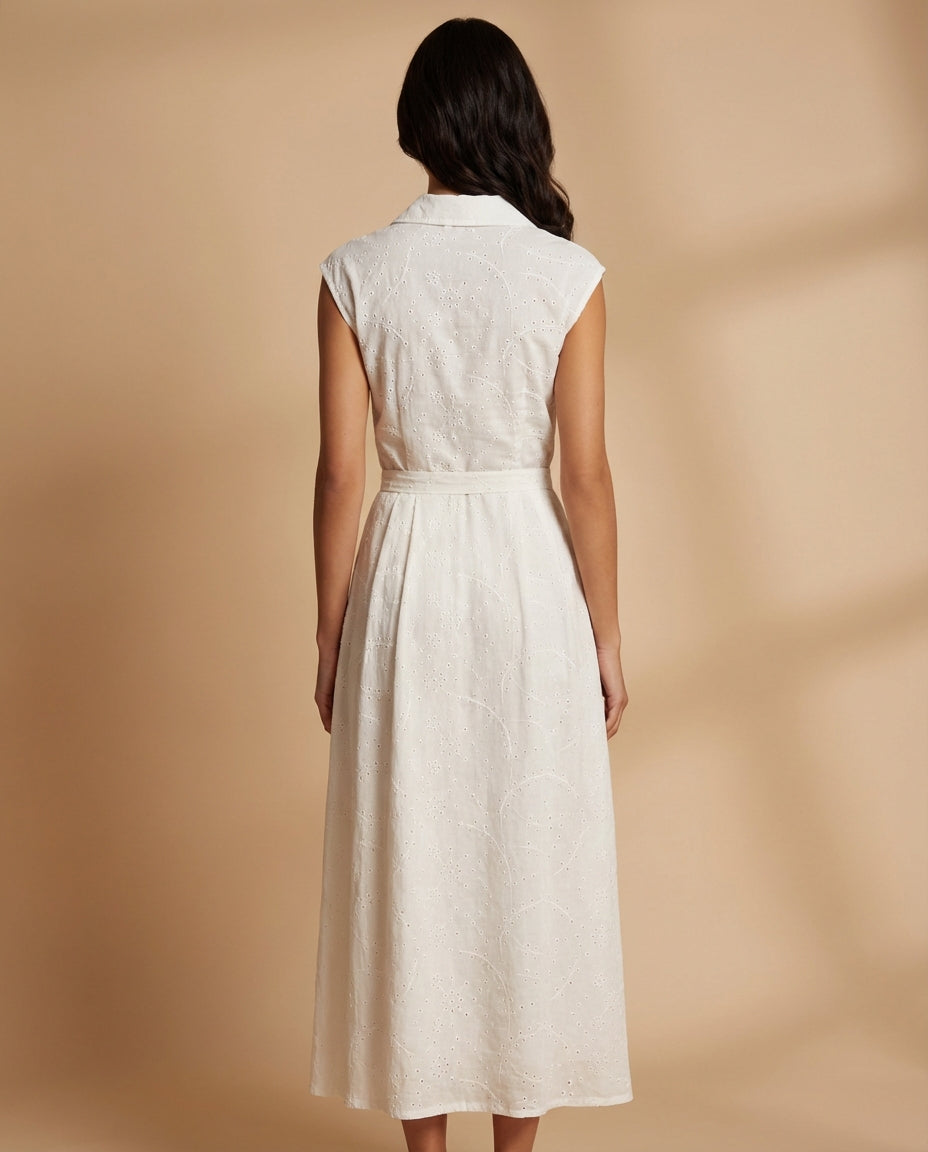 Spring Eyelet Shirt Dress