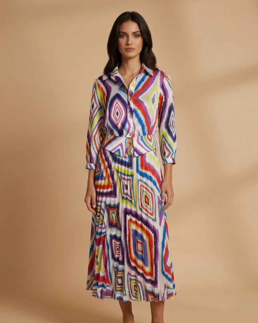 Geometric Pattern Two-Piece Set