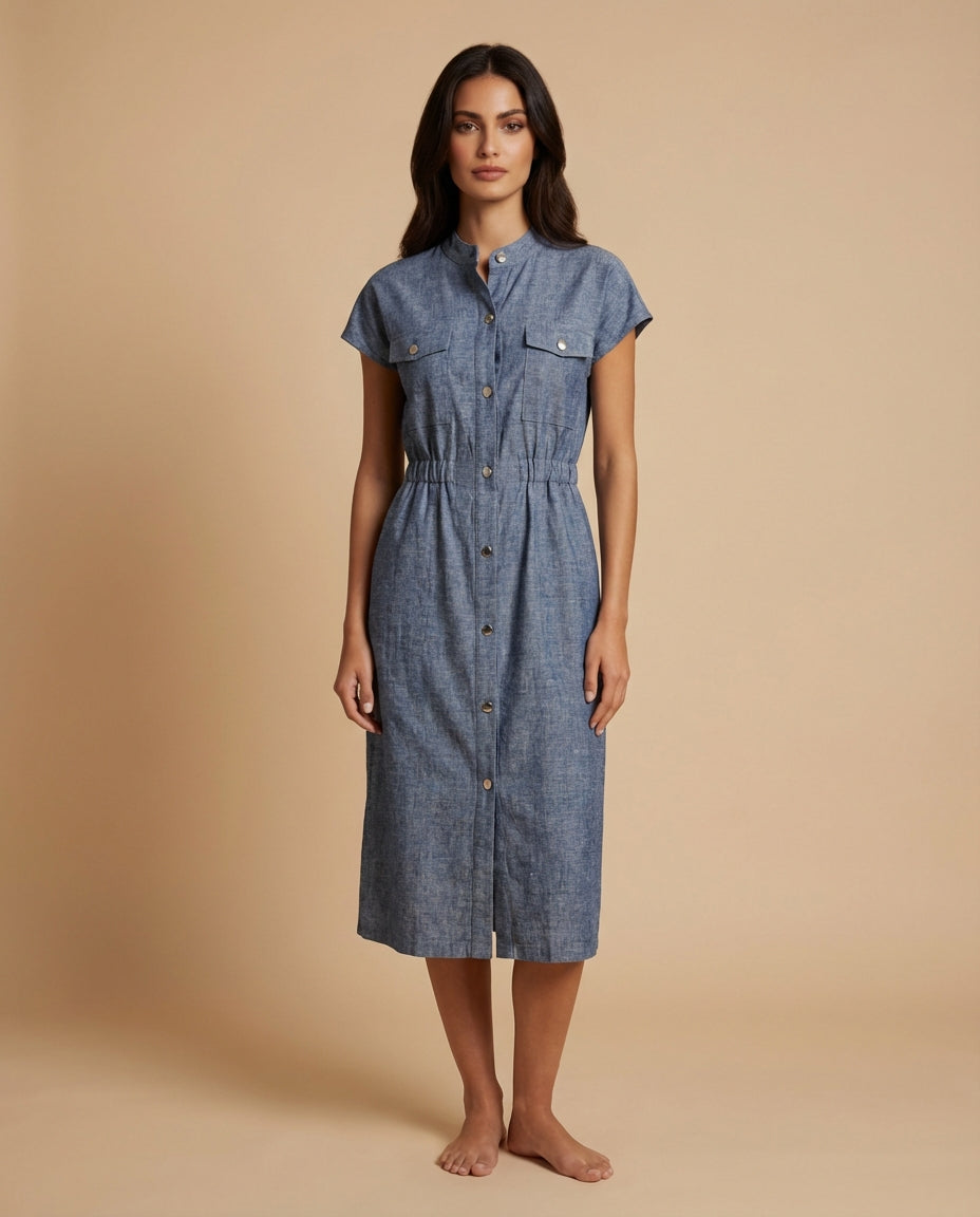 Utility Shirt Midi Dress