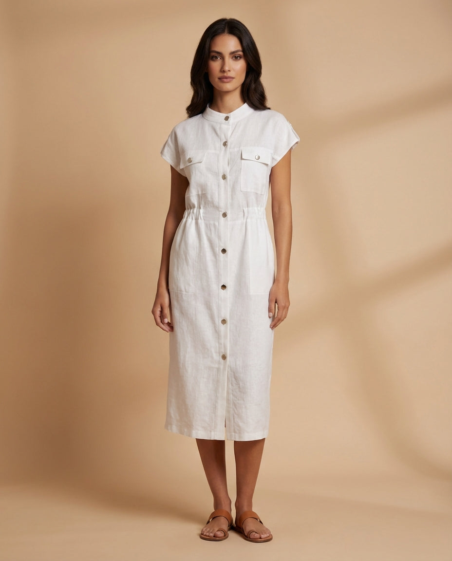 Utility Shirt Midi Dress