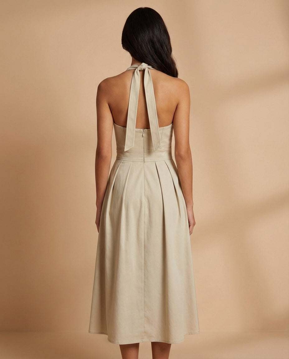 Halter Neck Midi Dress