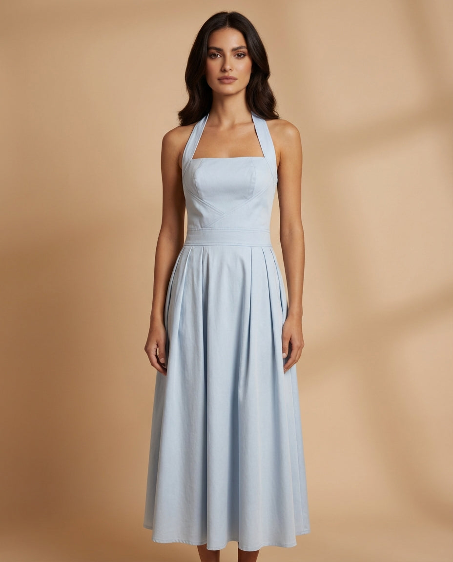 Halter Neck Midi Dress