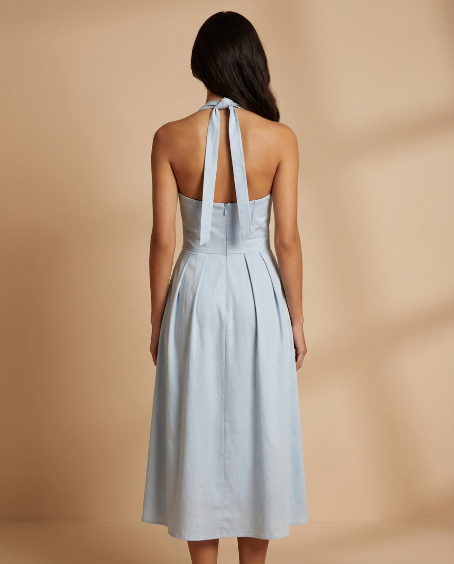 Halter Neck Midi Dress