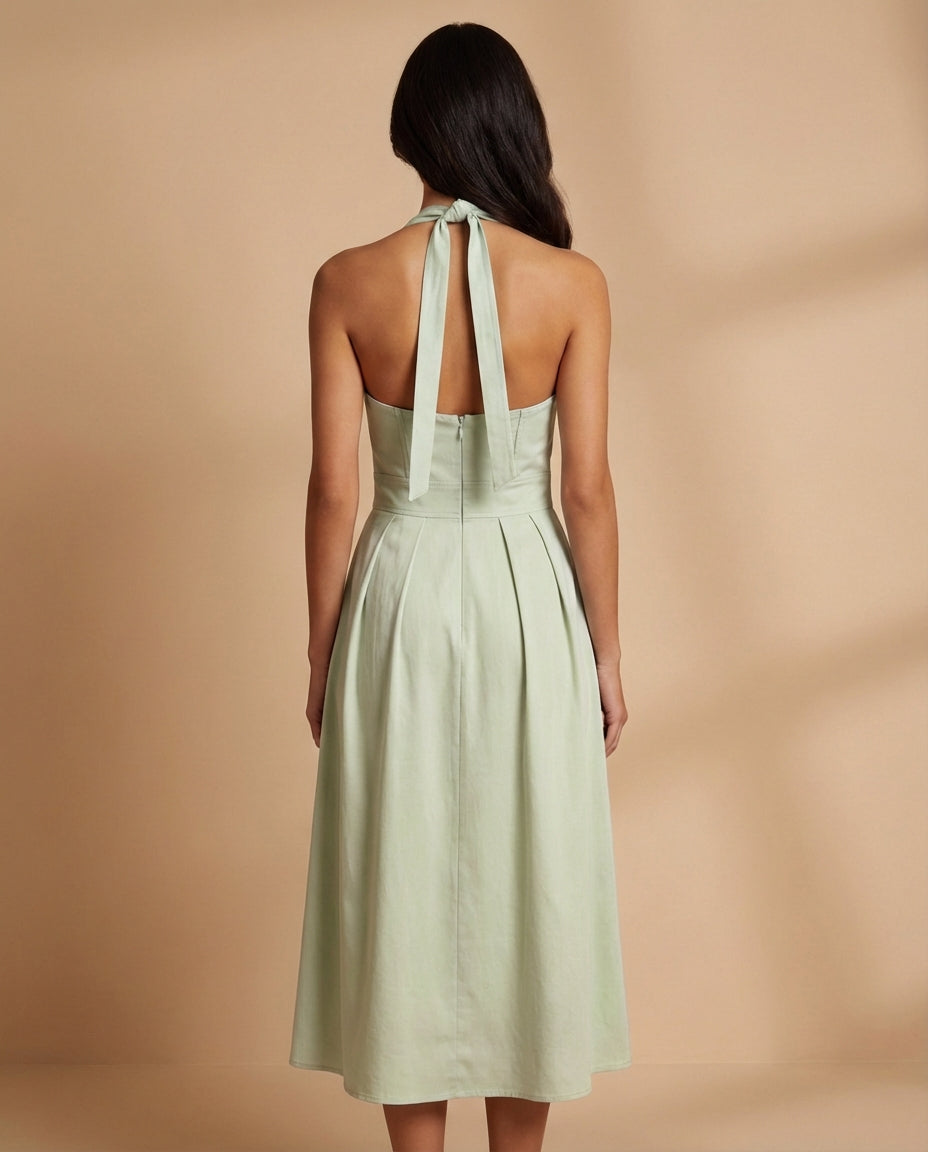 Halter Neck Midi Dress