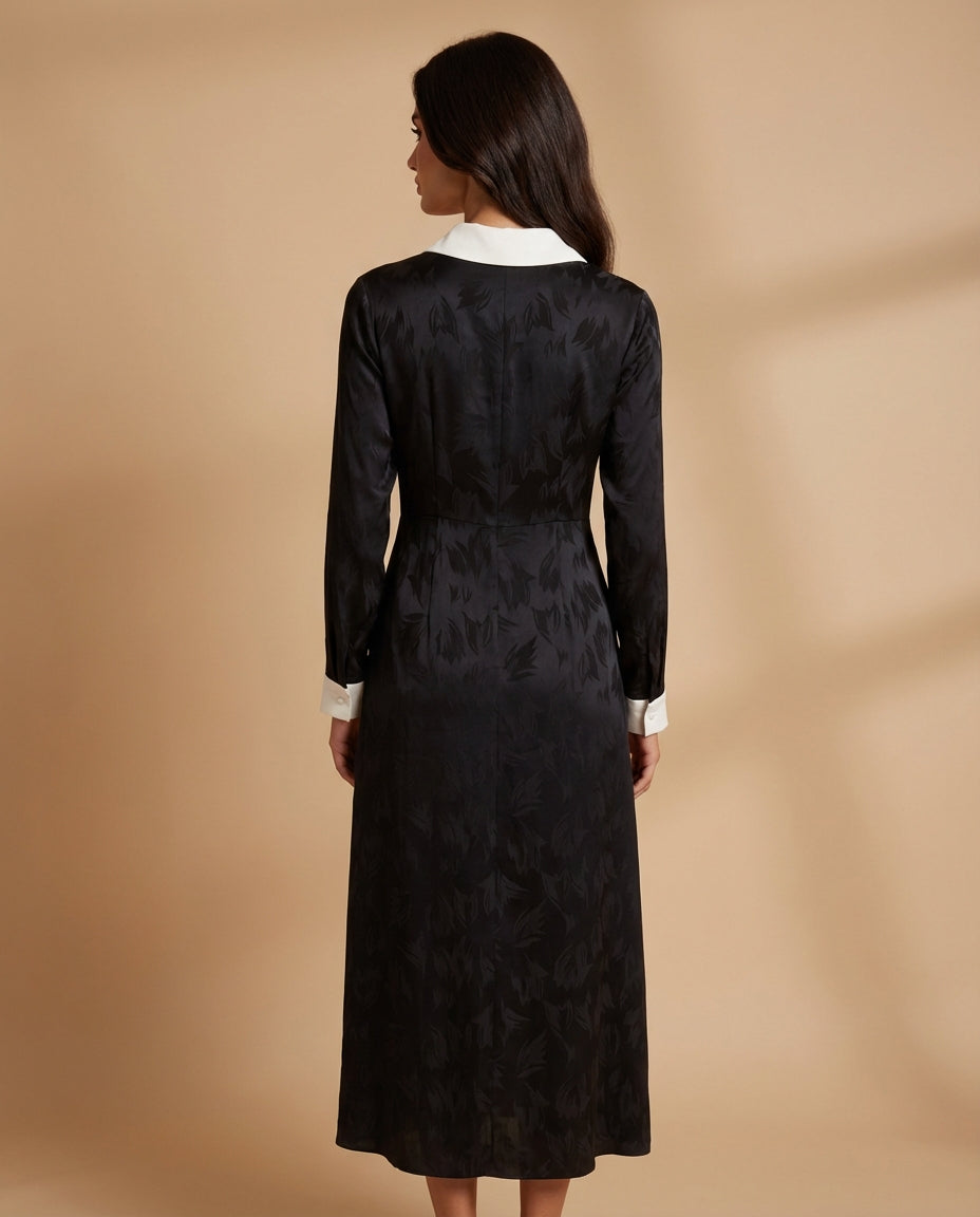 Black Dress with White Collar
