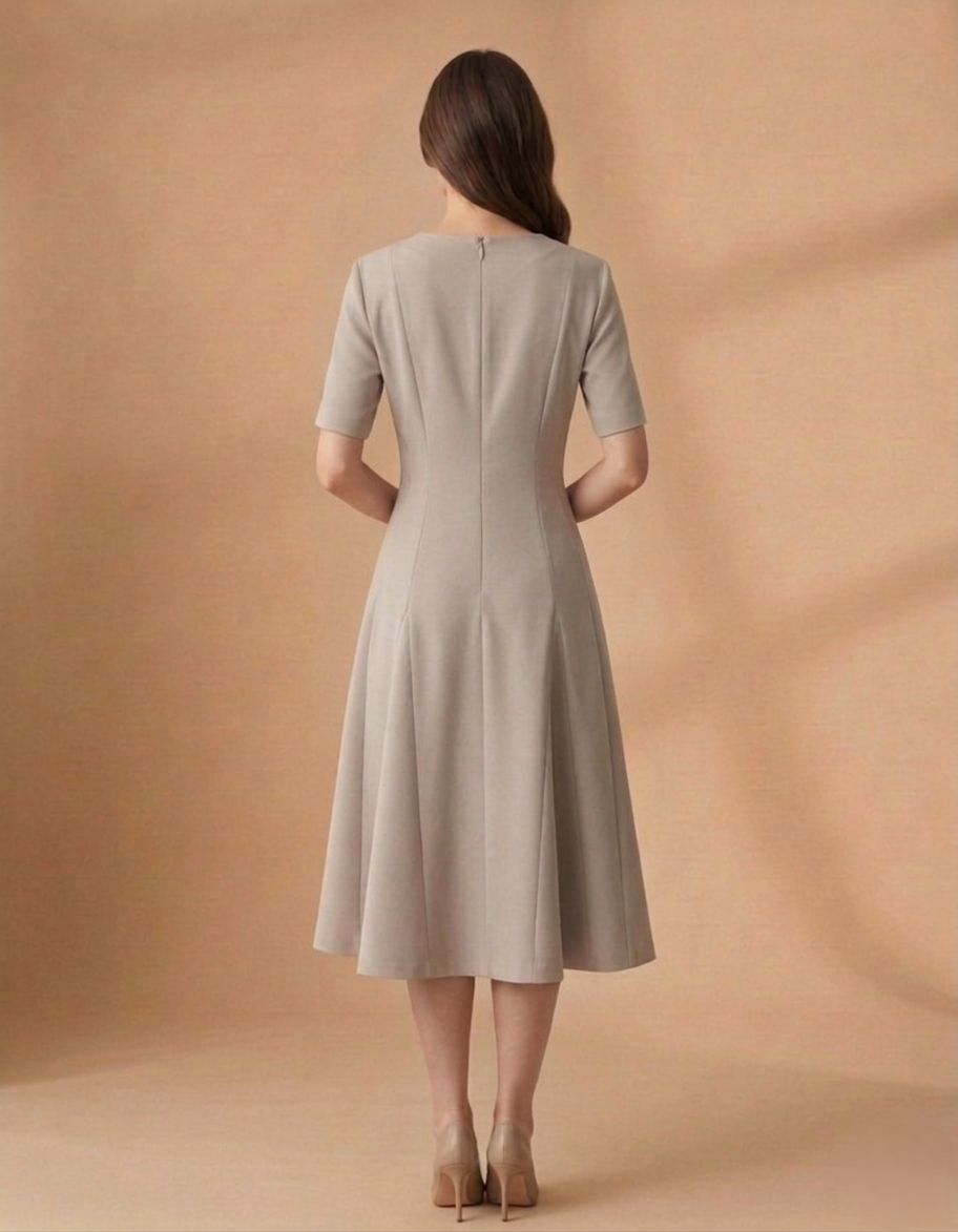 Beige V-Neck Dress Beige V-Neck Dress
