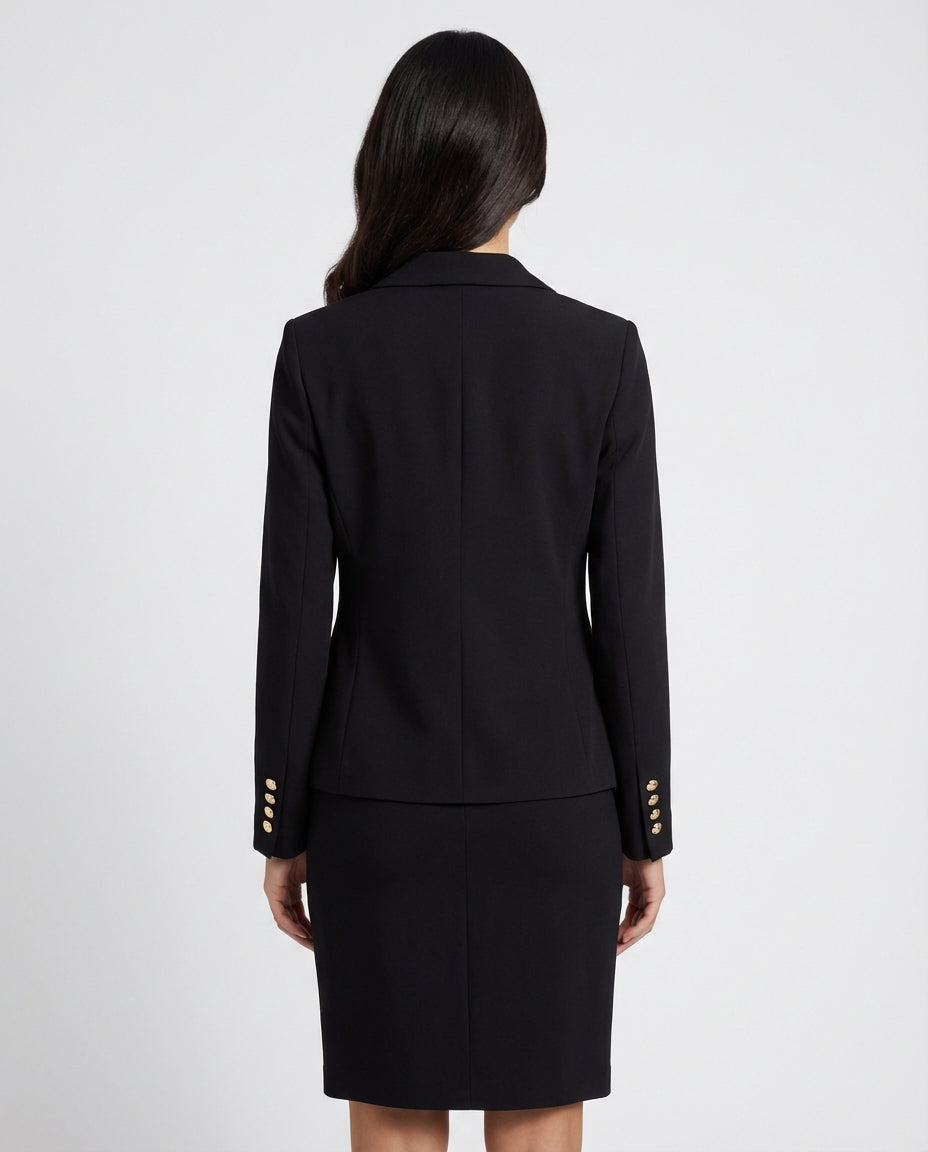 Classic Black Blazer & Skirt Suit