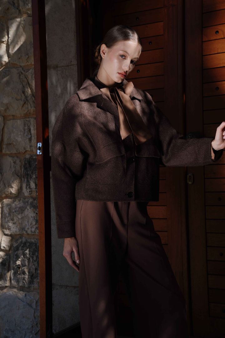 Short Wool Blend Coat