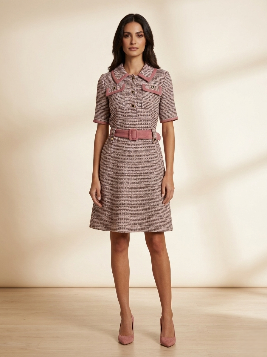 Pink Tweed Dress