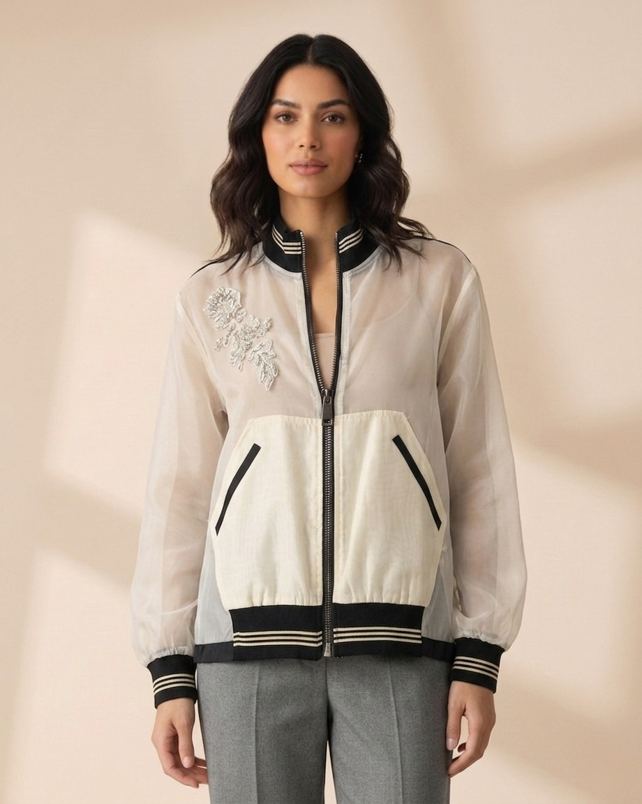 Sheer Bomber Jacket
