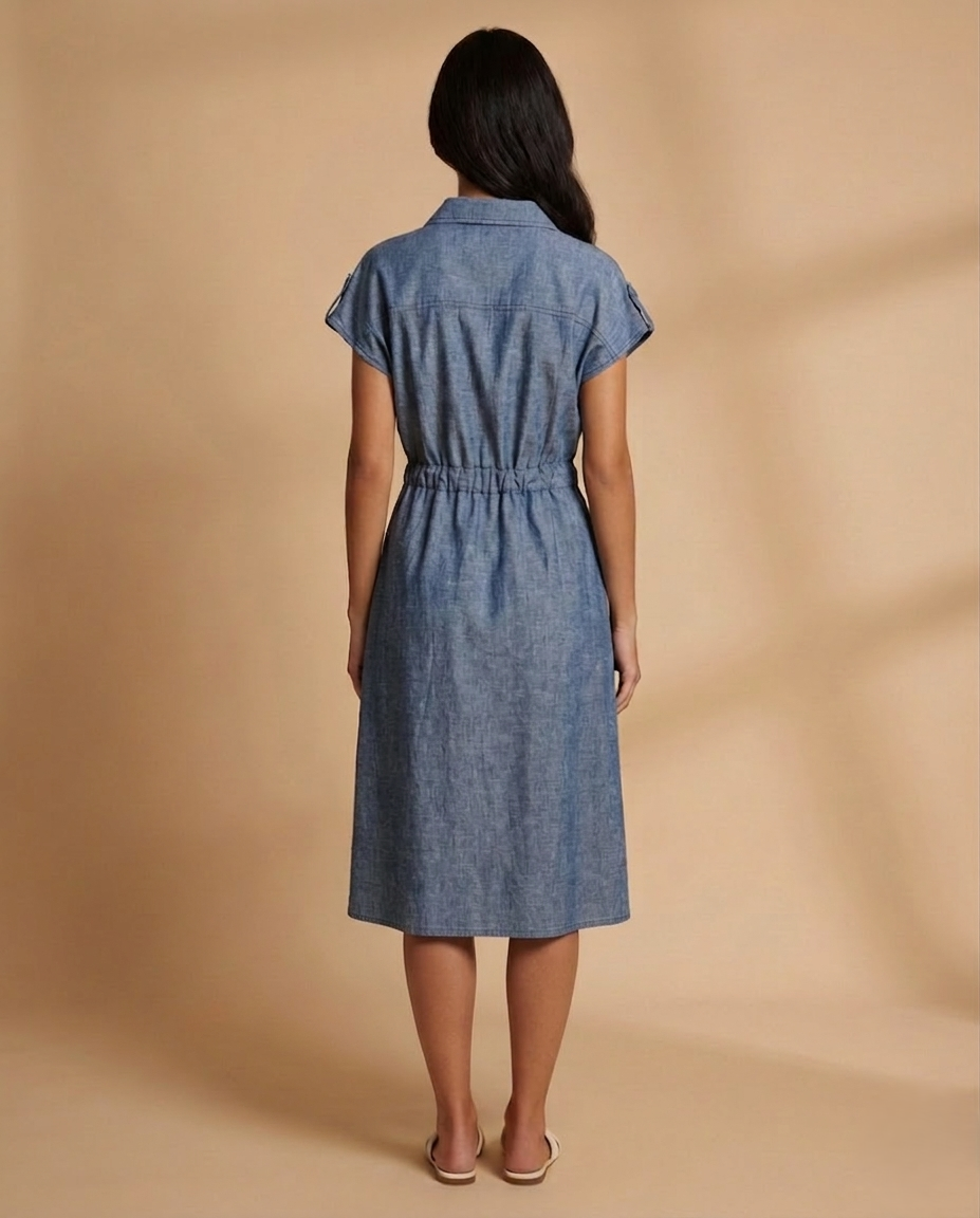 Utility Shirt Midi Dress