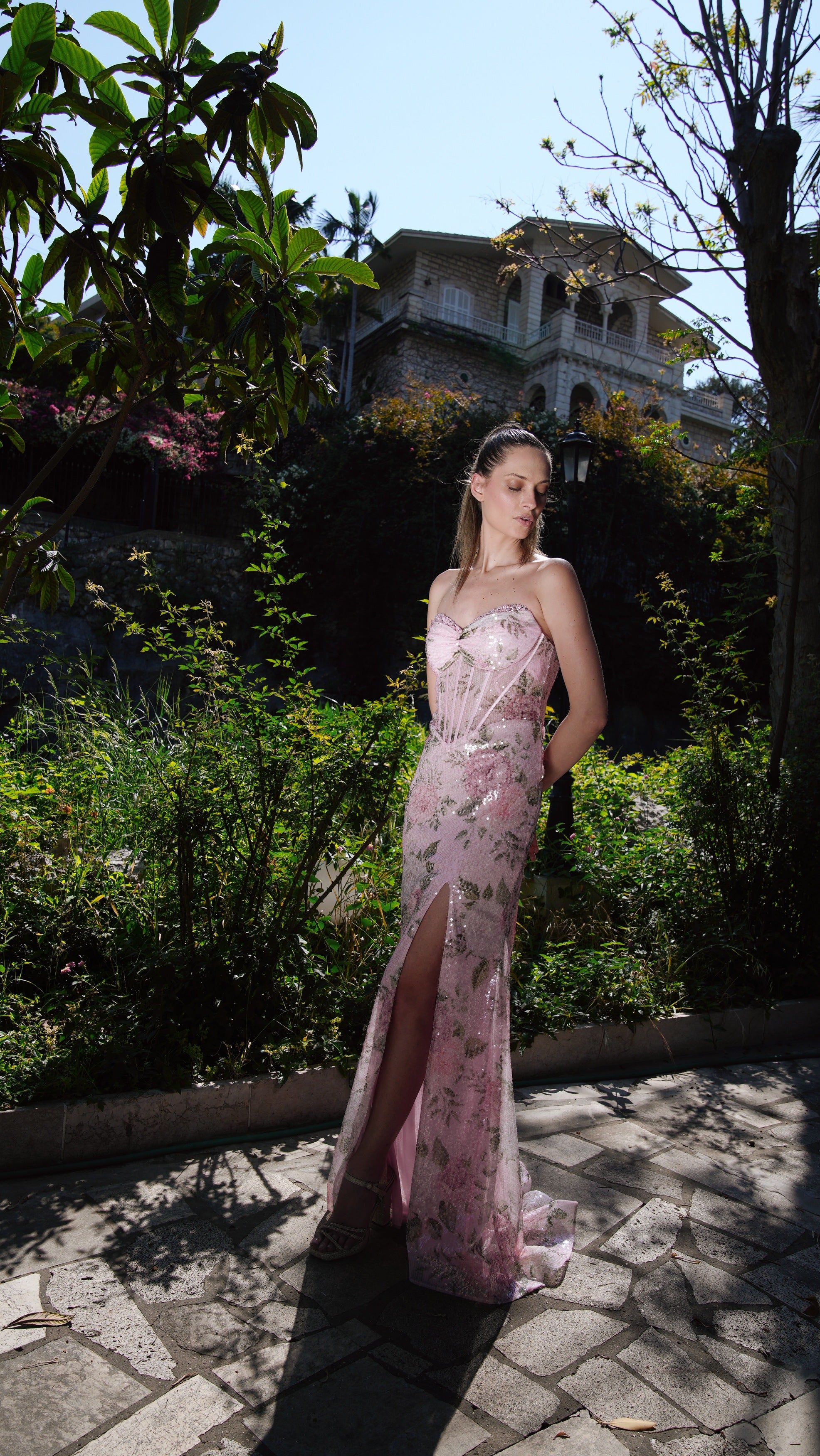 Pink Floral Maxi Dress