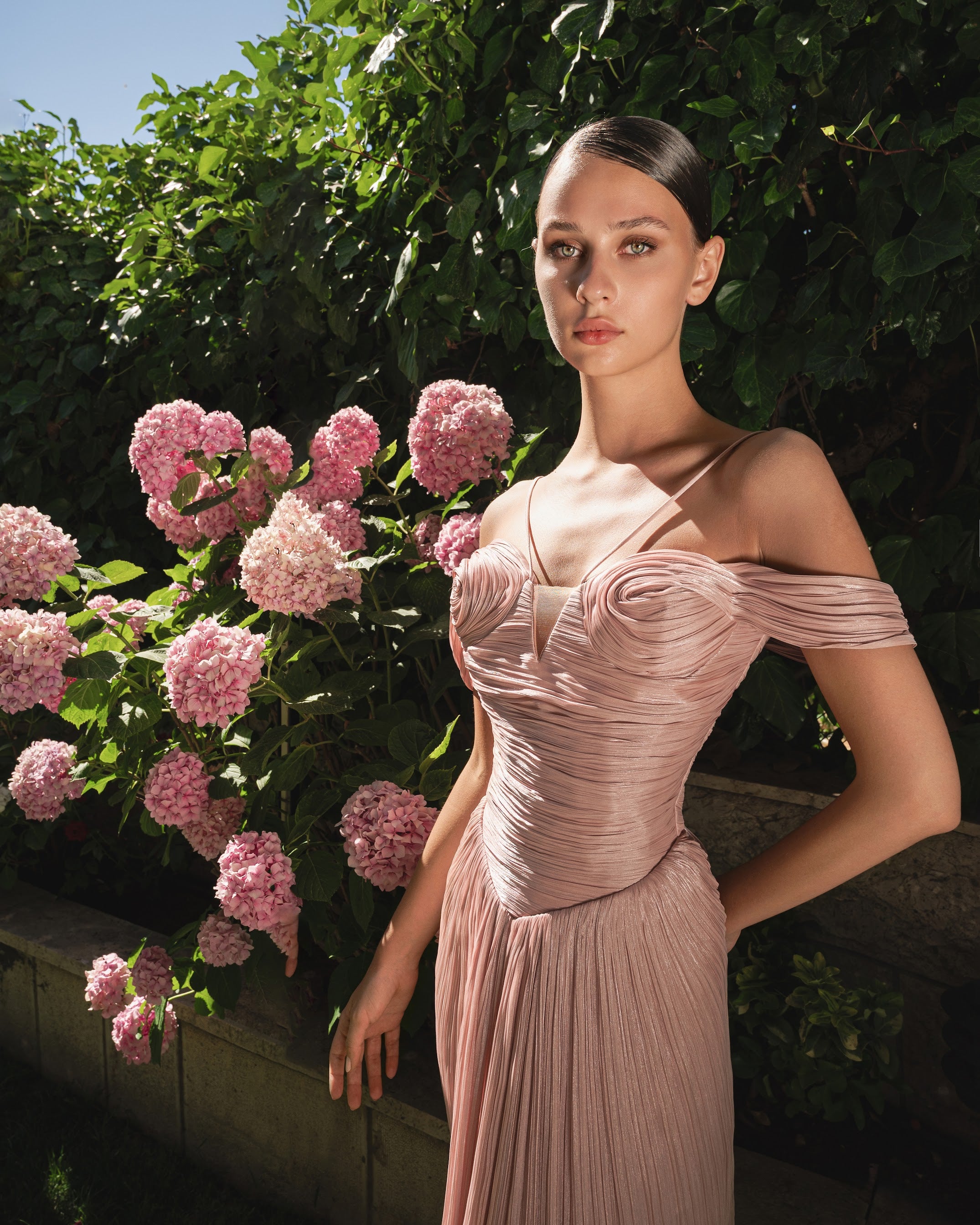 Floral Applique Couture Dress