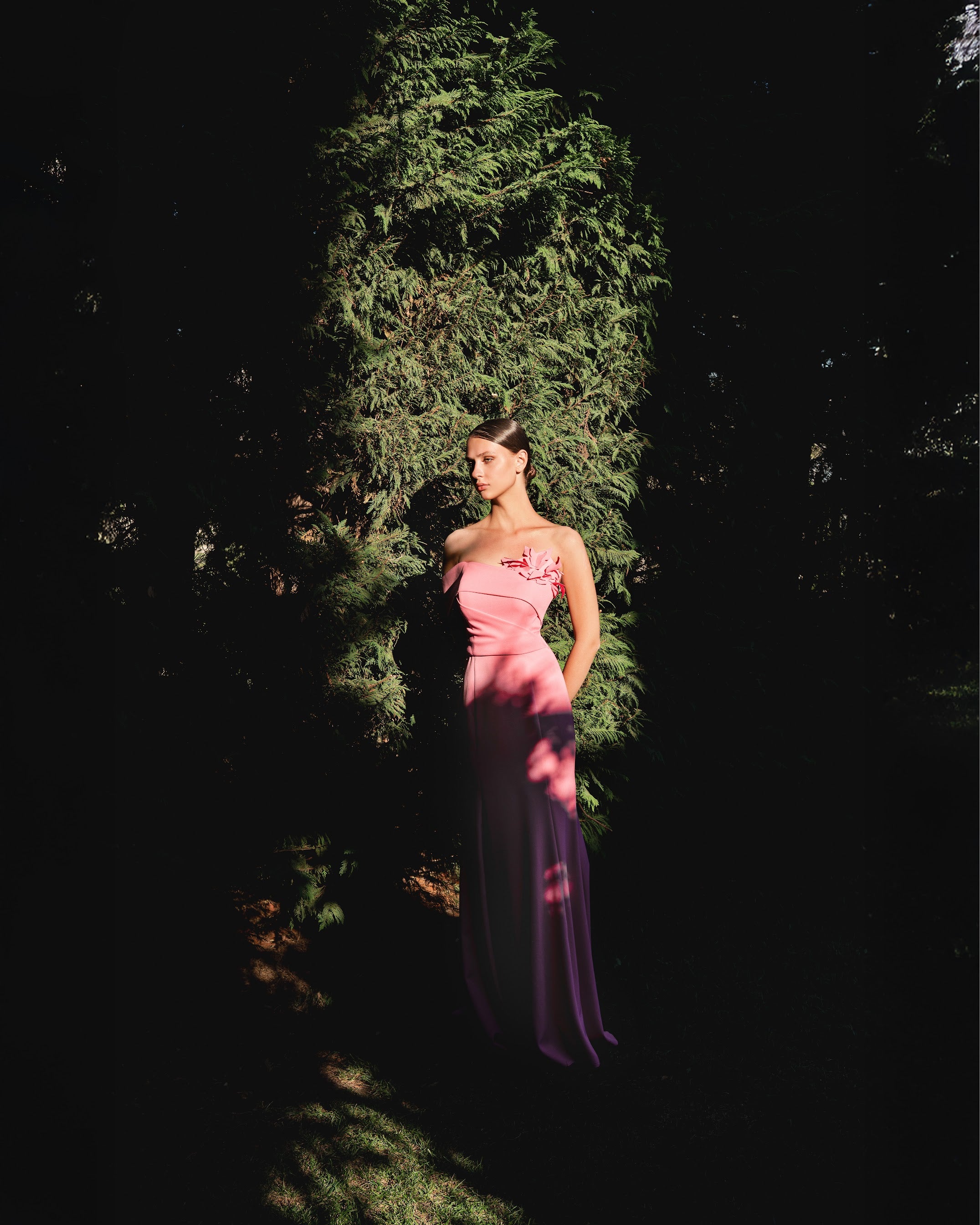 Palm Gathered Couture Dress