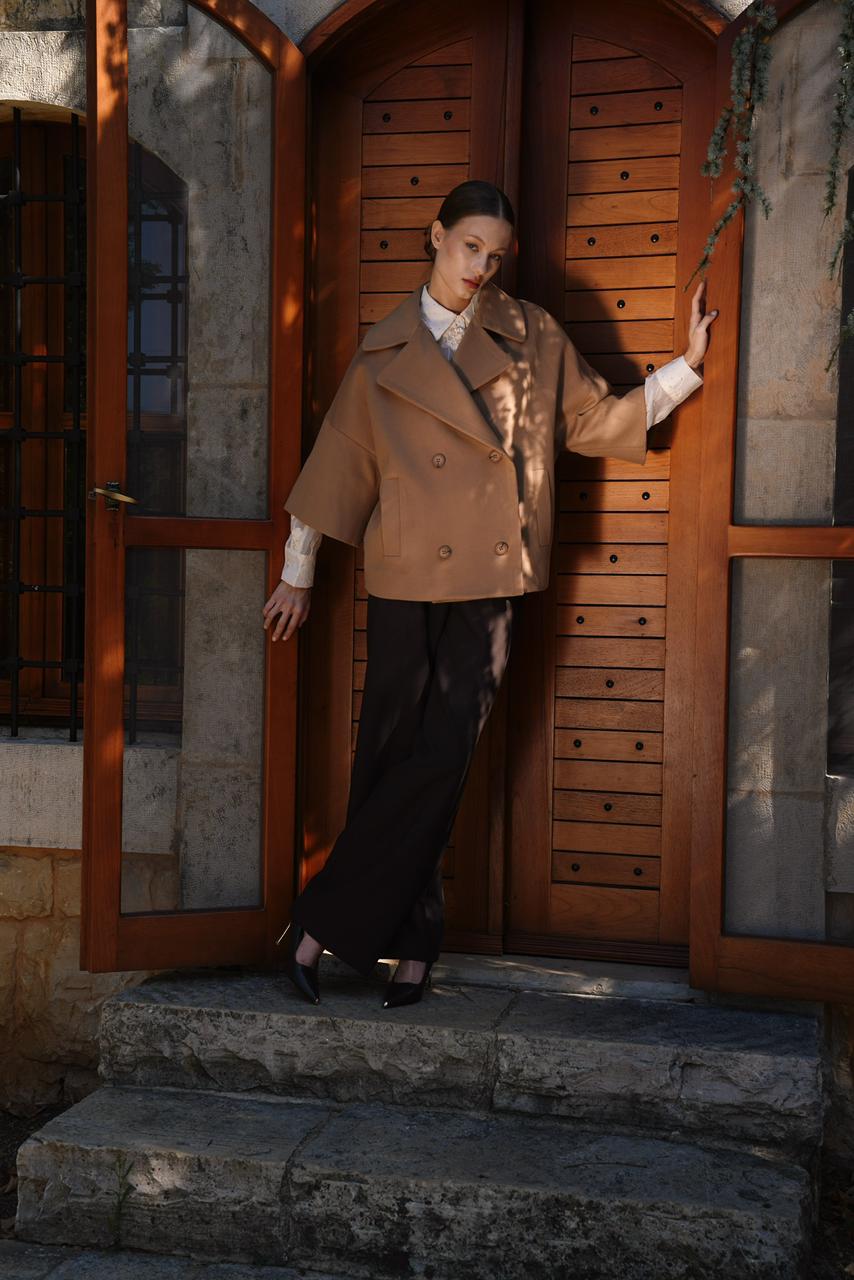 Double-Breasted Cropped Jacket