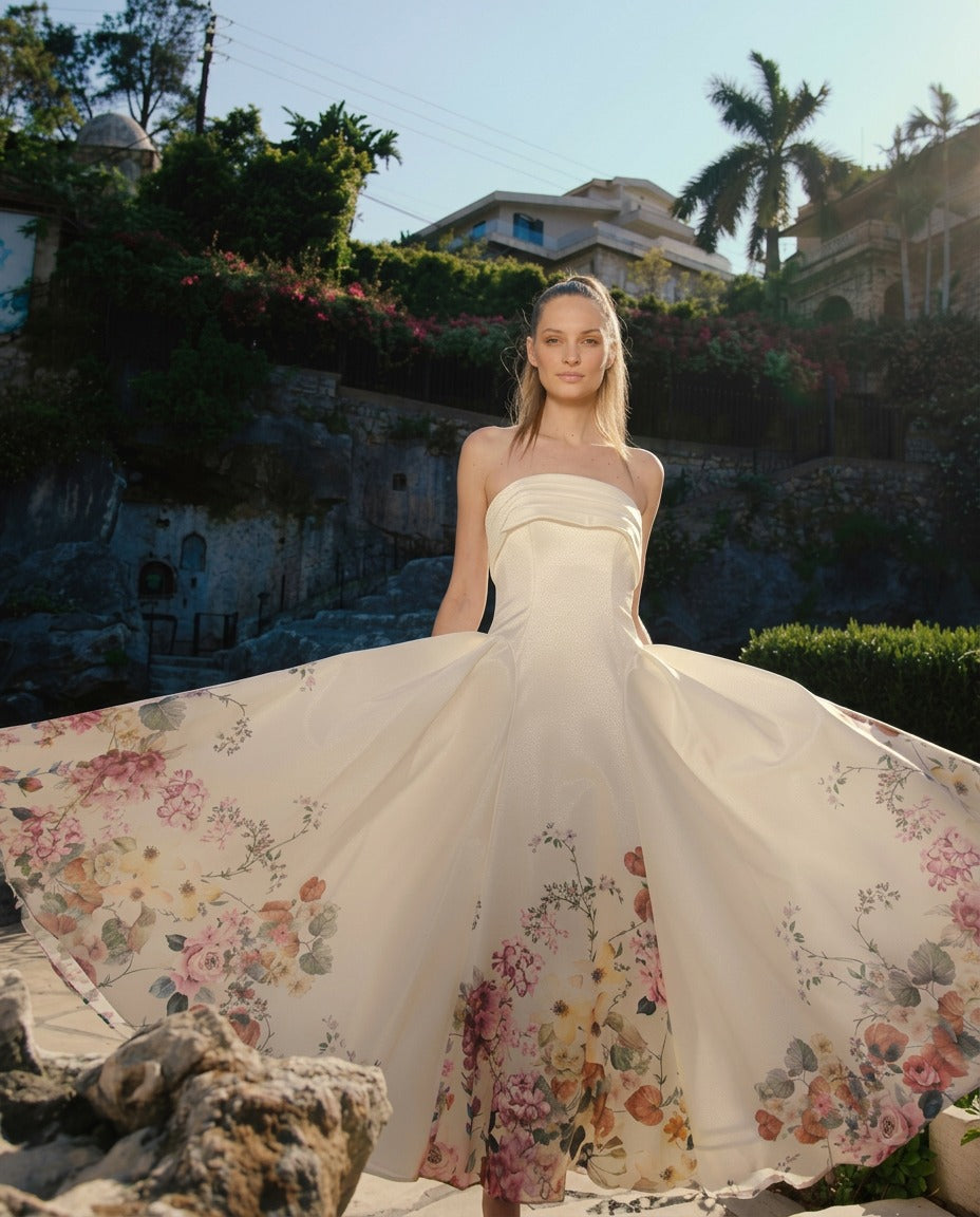 White Floral Embellished Dress