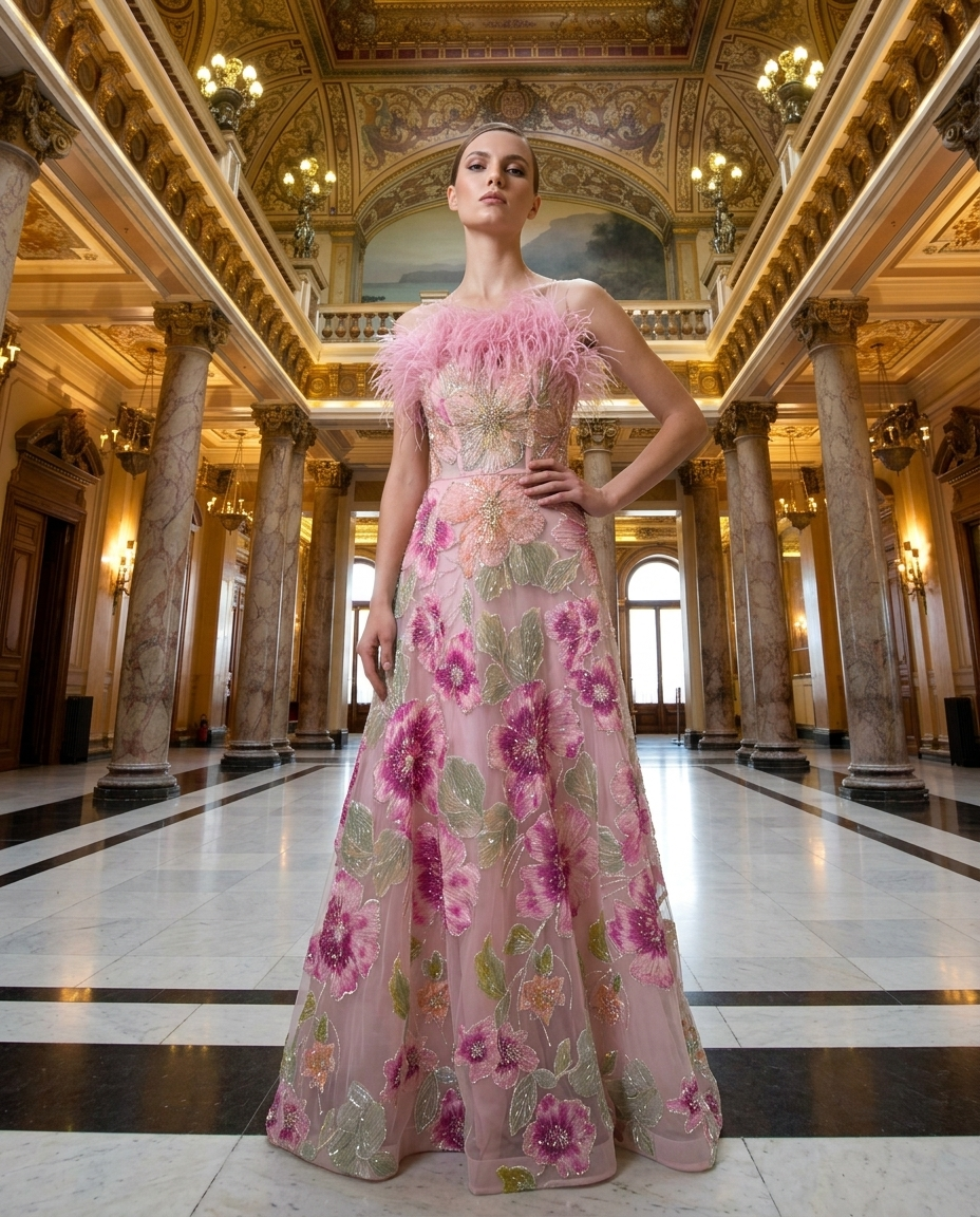 Pink Feather Dress 8
