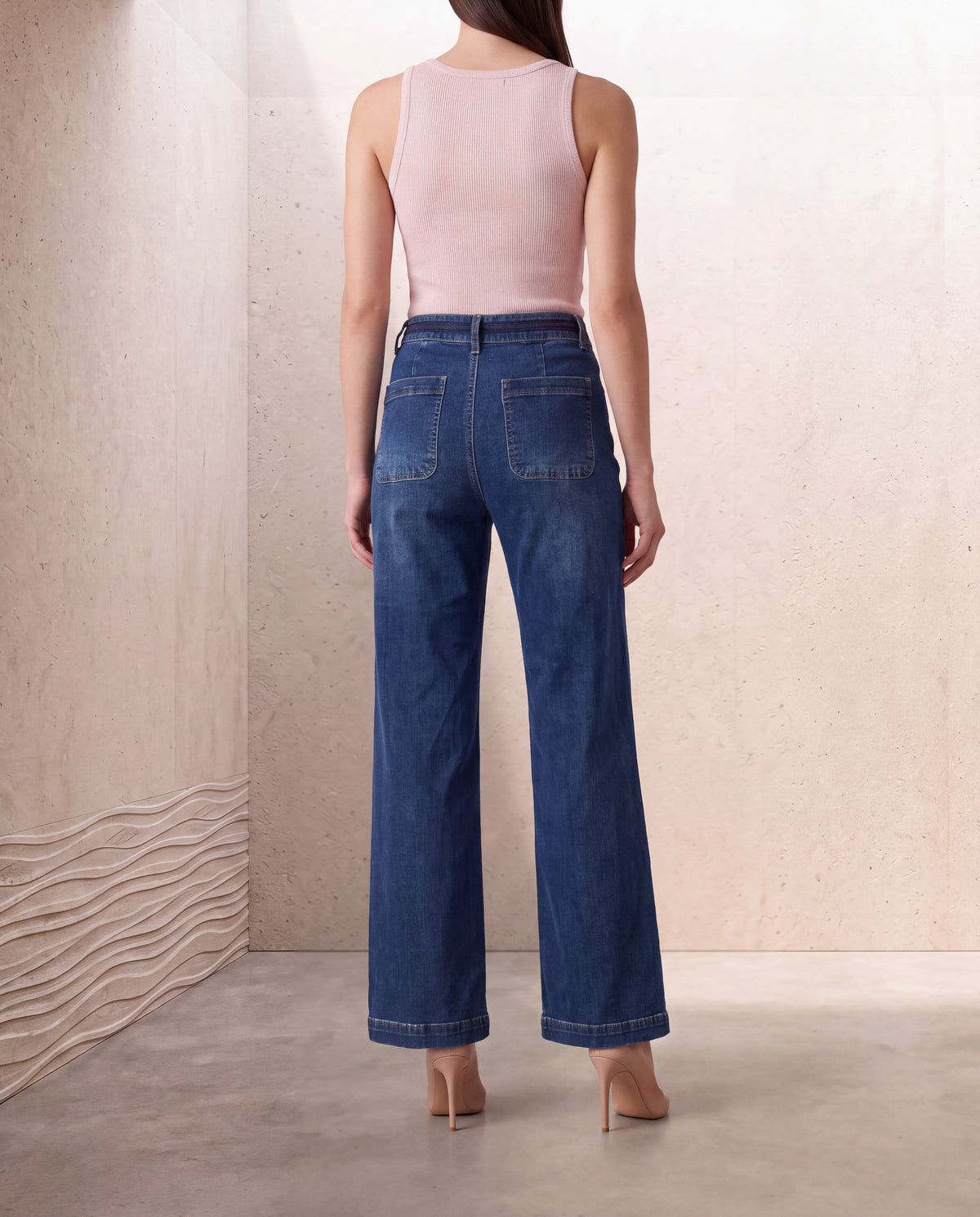 Colette Patch Pocket Wide-Leg Jeans
