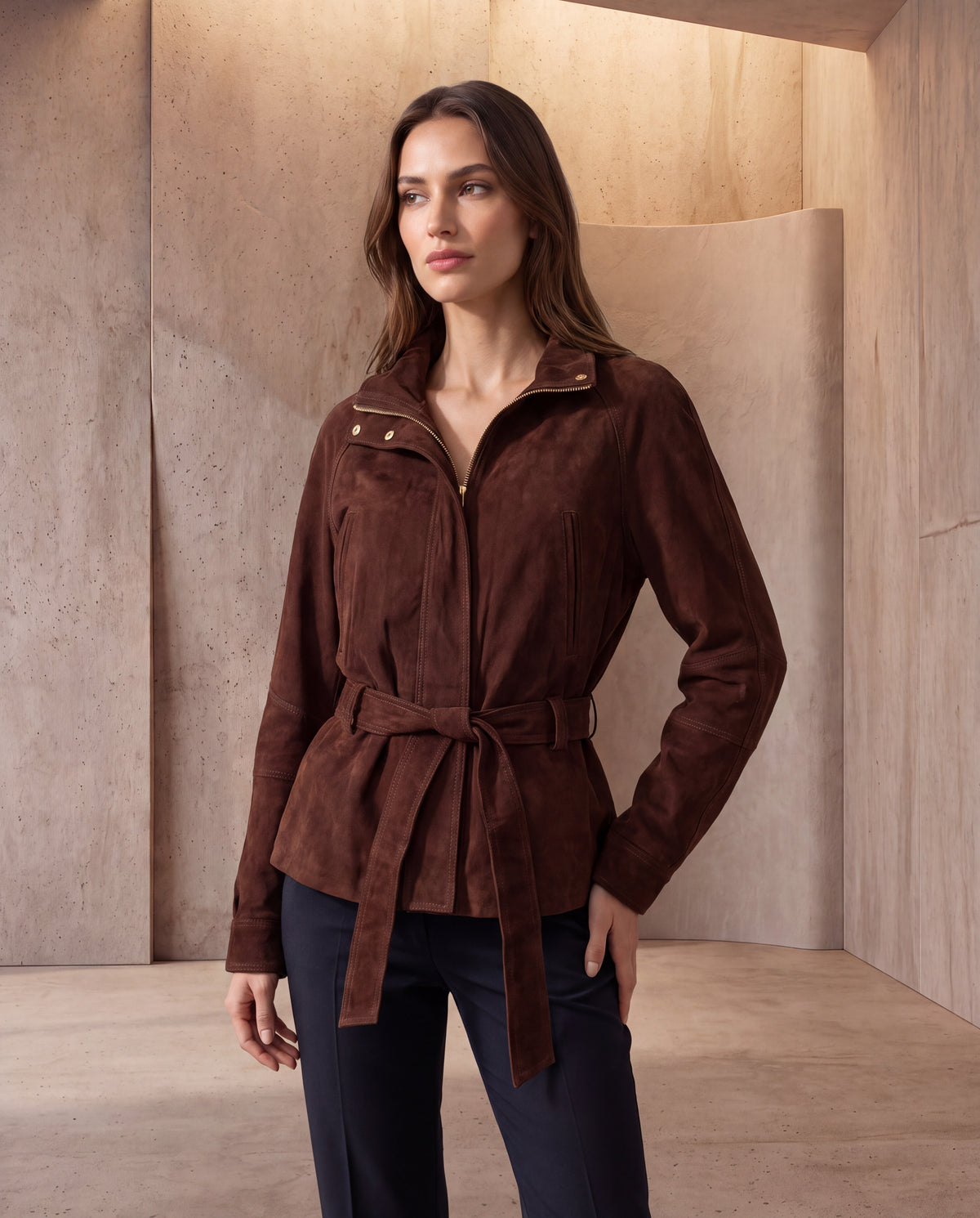 Sienna Belted Suede Jacket