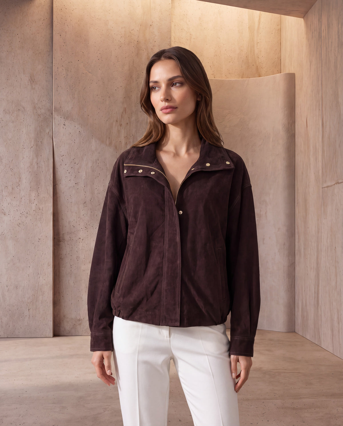 Notturno Suede Bomber Jacket
