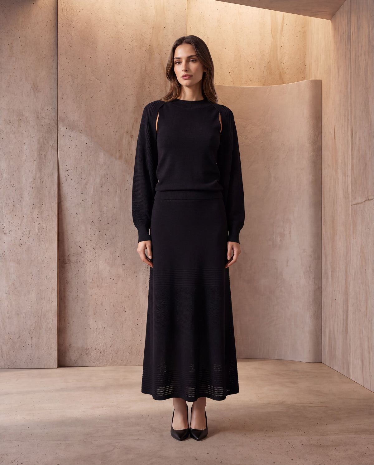 Elodie Cutout Sleeve Knit Set