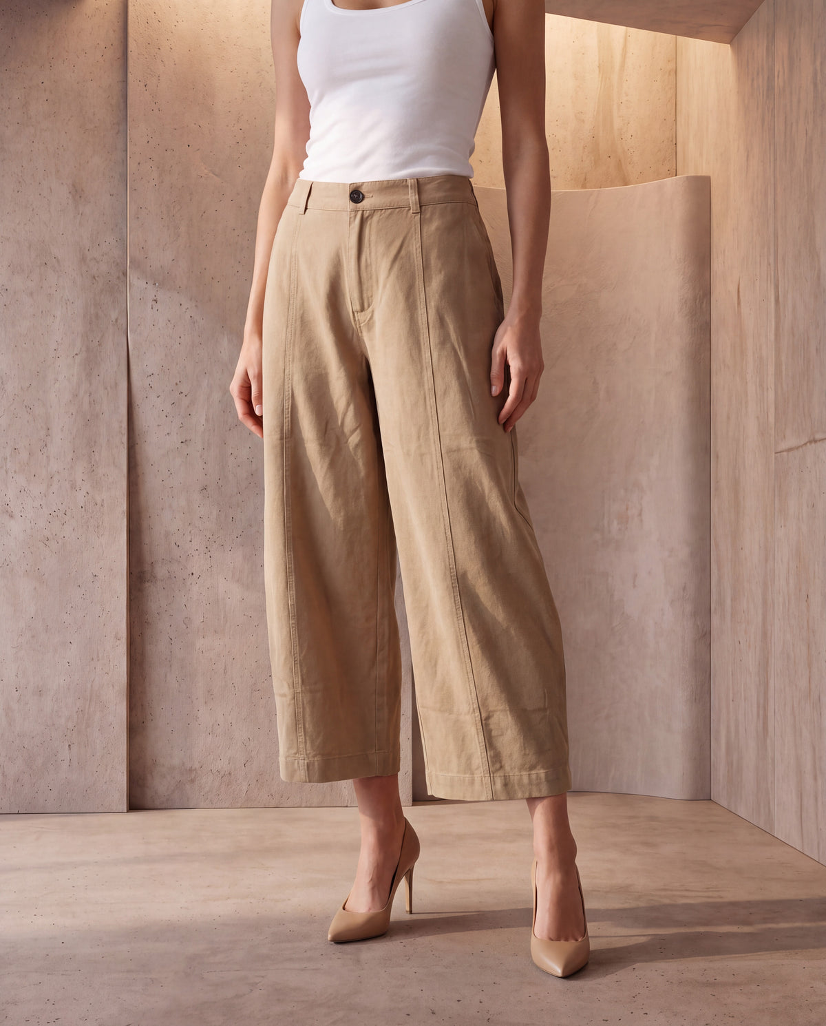 Sable Barrel-Leg Trousers
