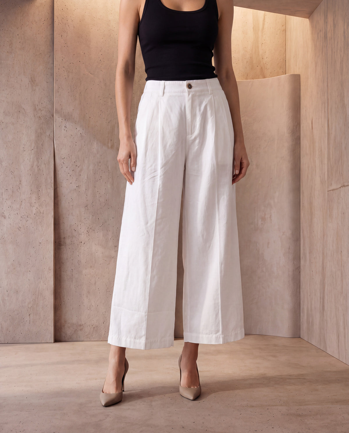 Marceline Pleated Wide-Leg Trousers