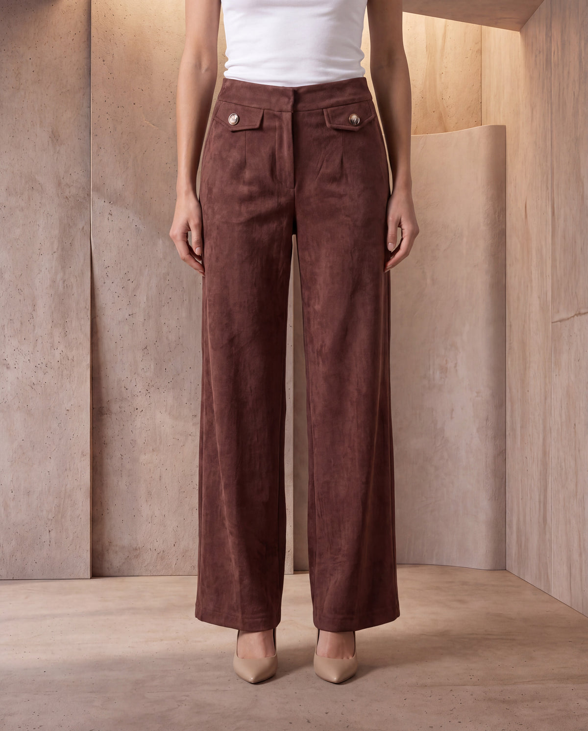 High-Rise Straight-Leg Trousers