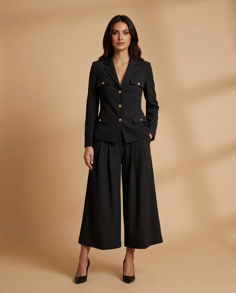 Neutral Earth-Tone Suit Set