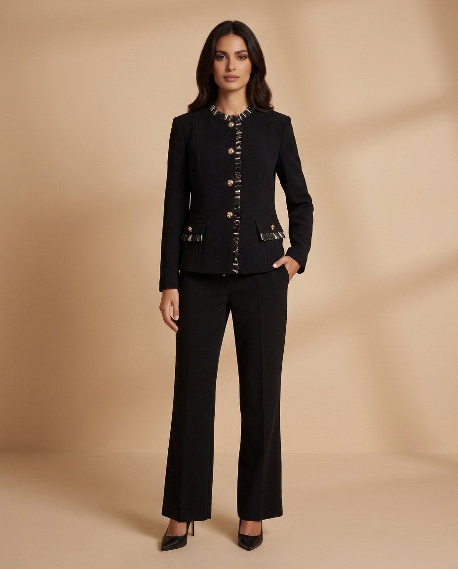 Elegant Statement Set: Black Tailored Suit